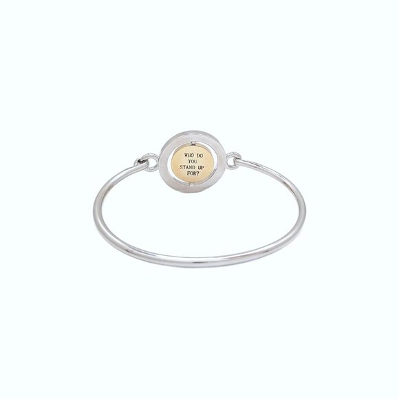 Carolee Up Arrow Silver Tone Double Sided Charm Bangle Bracelet - Picture 5 of 7